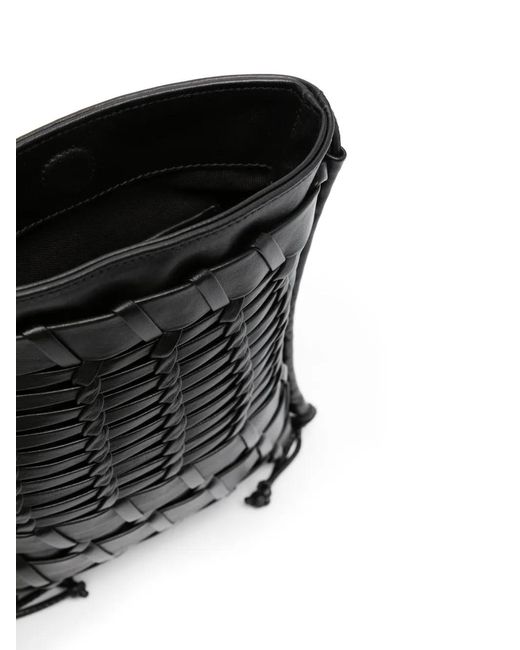 Hereu Black Trena Leather Crossbody Bag