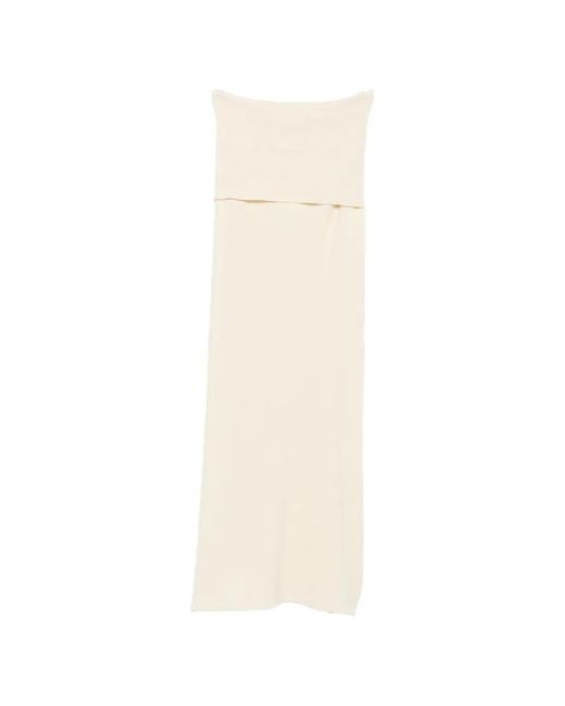 AYA MUSE White Oona Ribbed-Knit Maxi Skirt