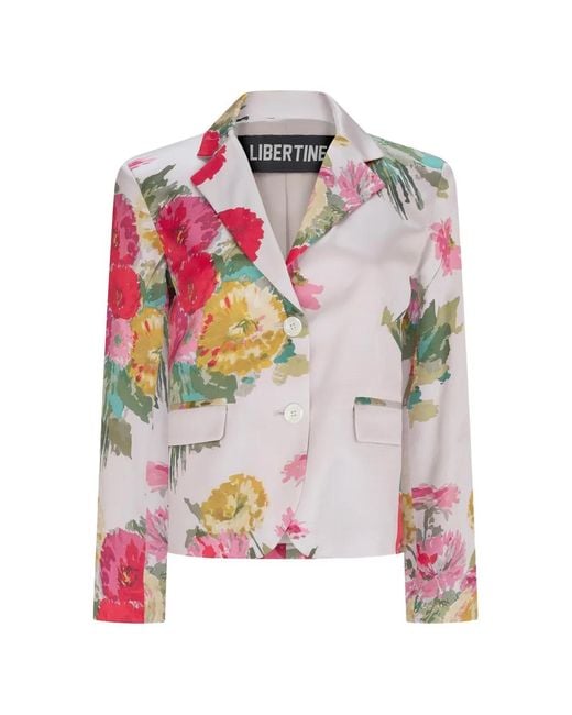 Libertine Pink Pat Nixon Floral-Print Silk Blazer