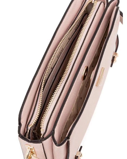Guess Pink Rosalba Logo-Plaque Cross Body Bag