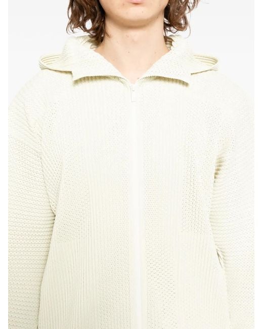 Homme Plissé Issey Miyake White Wickerwork Pleated Jacket for men