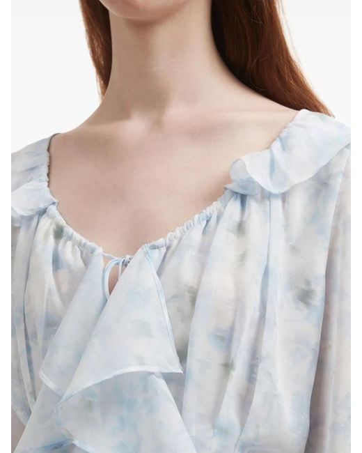 B+ AB Blouse Met Bloemenprint in het Blue