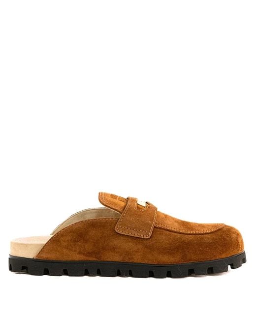 Miu Miu Brown Mules Aus Wildleder