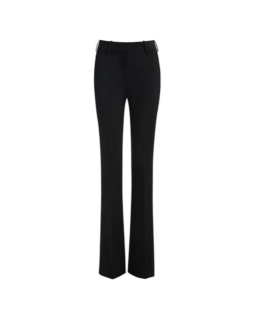 Balmain Black Low-Waisted Wool-Satin Trousers