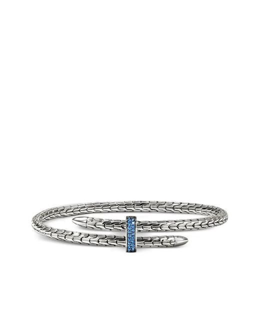 John Hardy White Sterling Spear Flex Sapphire Bracelet