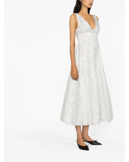 Philosophy Di Lorenzo Serafini White Floral-embroidered Dress