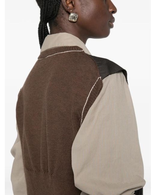 SONIA CARRASCO Black Veston À Simple Boutonnage Et Empiècement En Maille