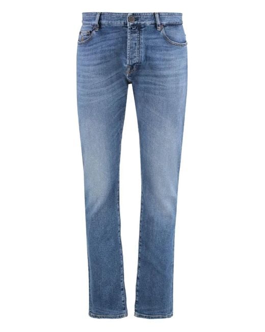Moorer Blue Five-Pocket Jeans for men