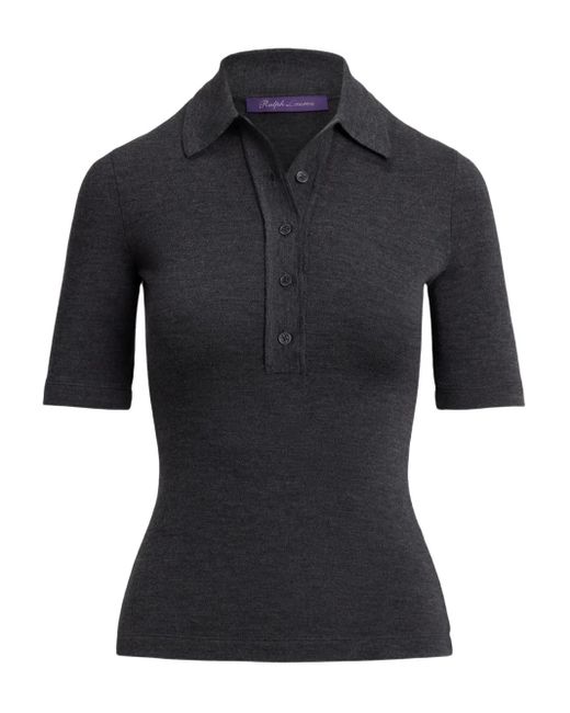 Ralph Lauren Black Wool Polo Shirt