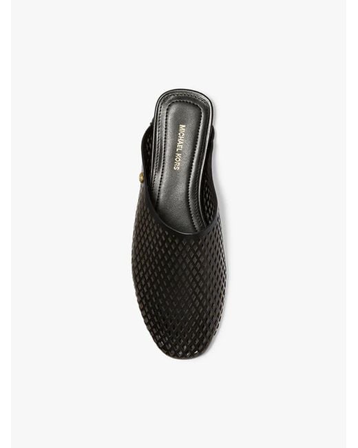 Michael Kors Black Cady Perforated Leather Mules