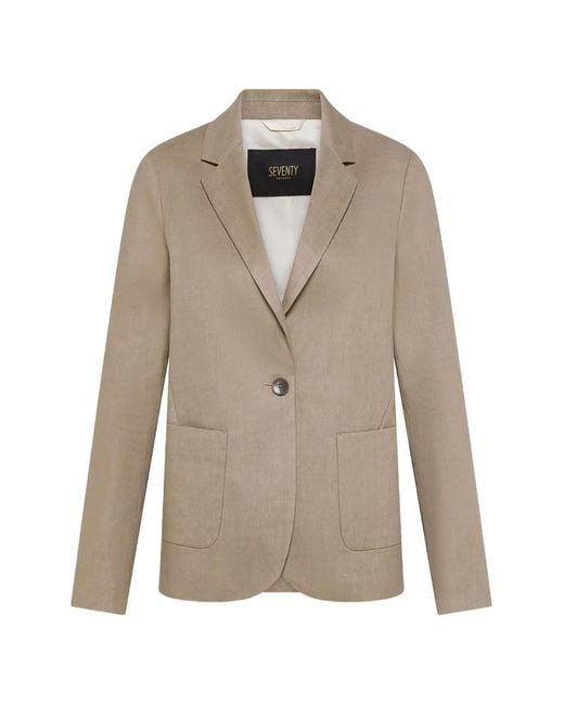 Seventy Natural Single-Breasted Blazer