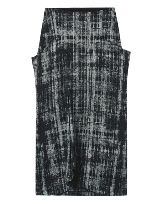Jupe Drapée À Imprimé Abstrait Y's Yohji Yamamoto en coloris Gray