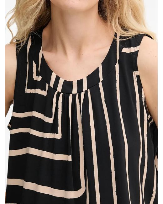Joseph Ribkoff Black Geometric-Pattern Sleeveless Top