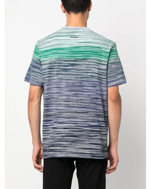 Missoni Blue Gradient Stripe T-Shirt for men