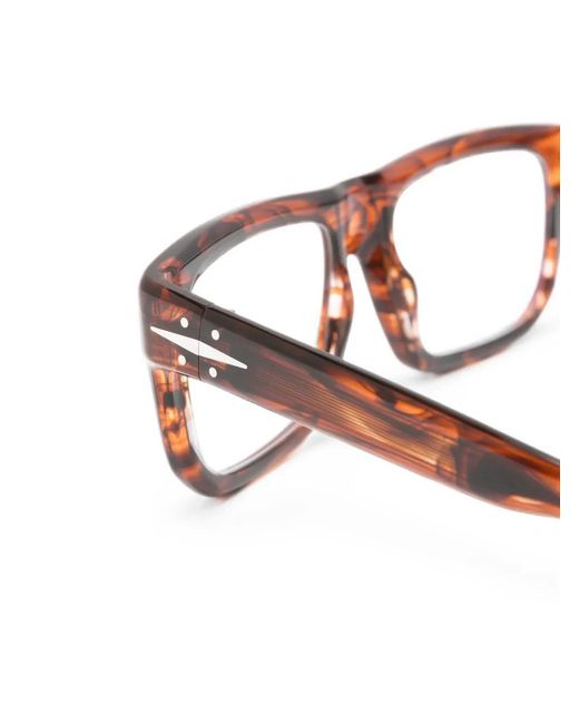 David Beckham Brown Tortoiseshell-Effect Square-Frame Glasses