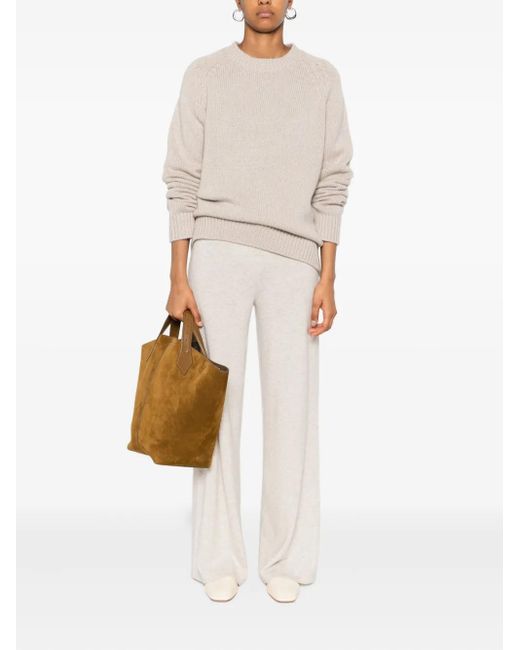 Lisa Yang Natural Raglan-Sleeve Cashmere Sweater
