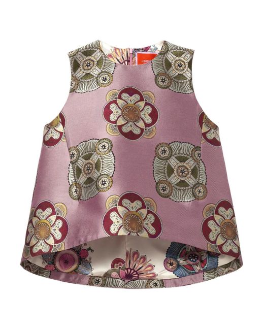LaDoubleJ Pink Ärmelloses Top Mit Blumen-Print