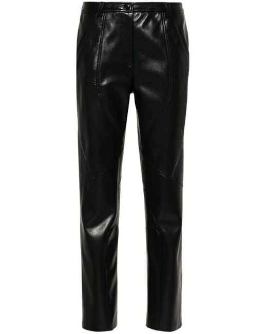Pantalon droit en cuir artificiel Pinko en coloris Black