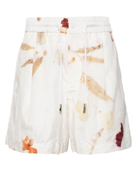 Shorts con estampado abstracto Feng Chen Wang de hombre de color White