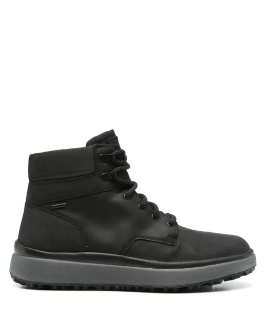 Geox Black Leather Biker Boots for men