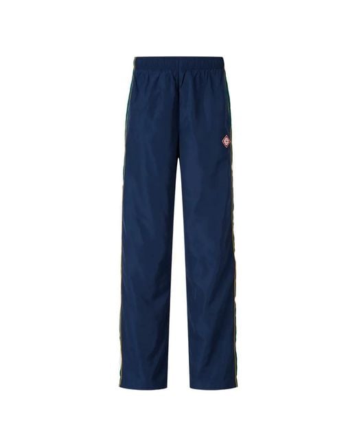 Casablanca Blue Side-Stripe Logo-Patch Track Pants for men