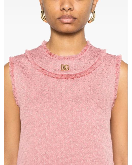 Dolce & Gabbana ブークレ ミニドレス Pink