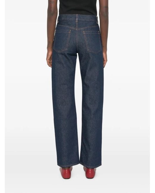 Carven Blue Key-Charm Straight-Leg Jeans