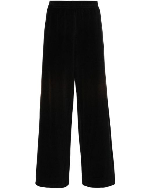 Acne Black Logo-embossed Velvet Trousers