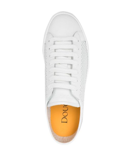 Doucal's Perforated Leather Sneakers White