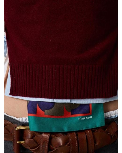 Miu Miu Red Cashmere Knit Vest