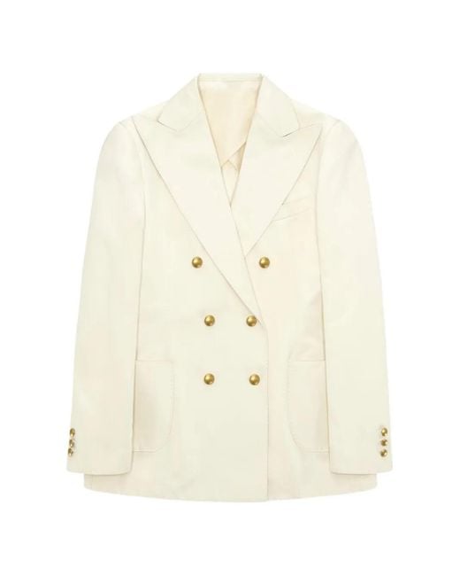 Fortela White Double-Breasted Blazer