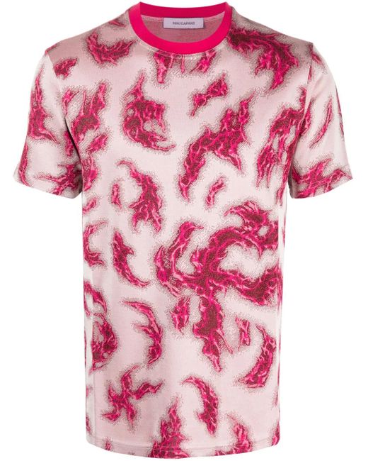MACCAPANI Pink Graphic-Print Jacquard T-Shirt