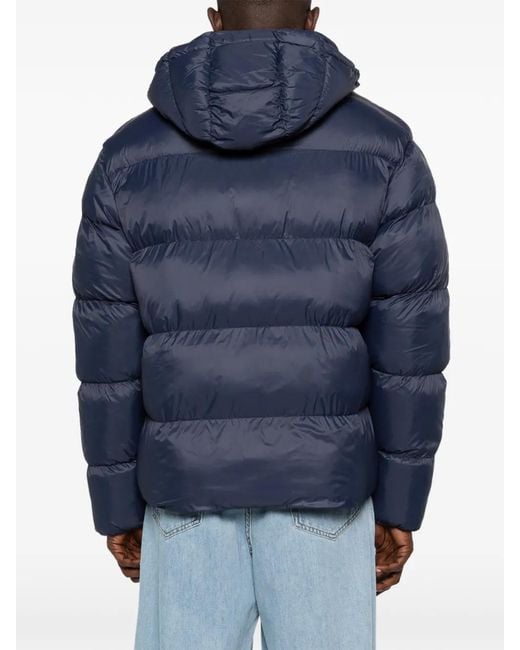 Arte' Blue Hooded Quilted Jacket for men