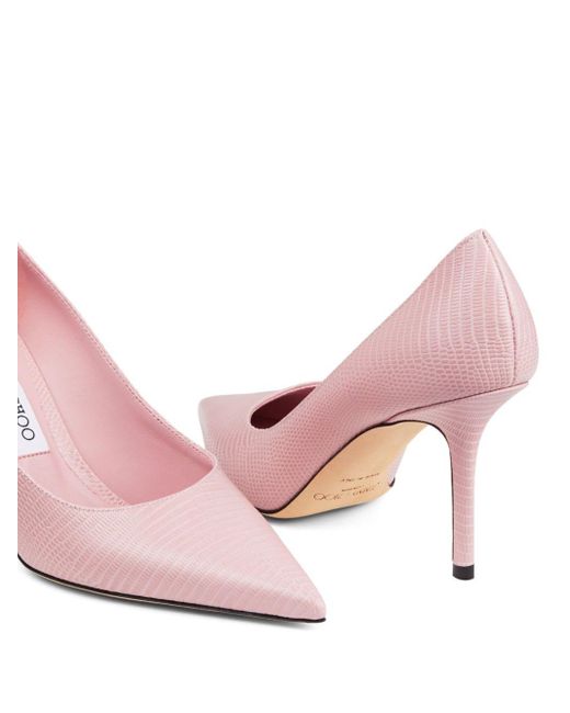Jimmy Choo Pink 85mm Love Leather Pumps