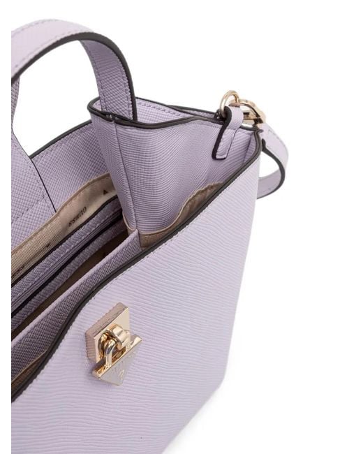 Guess Purple Patsie Logo-Plaque Tote Bag