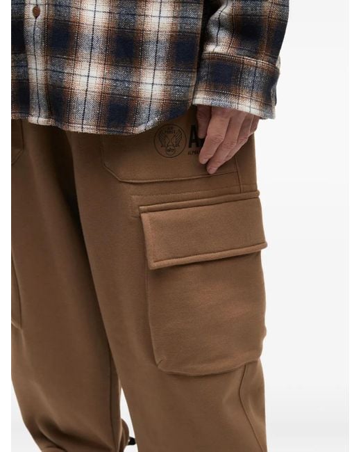 Alpha Industries Brown Cargo-Pocket Track Pants for men