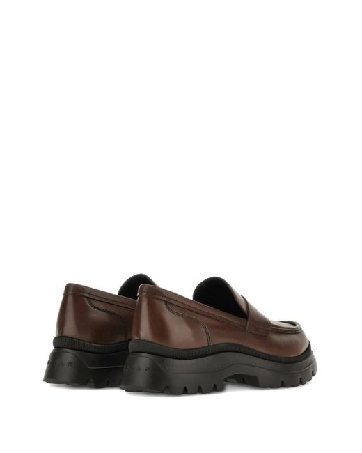 Hogan Brown Round-Toe Loafers for men