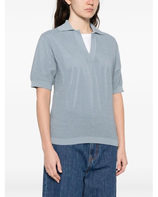 P.A.R.O.S.H. Blue V-Neck Short-Sleeve T-Shirt