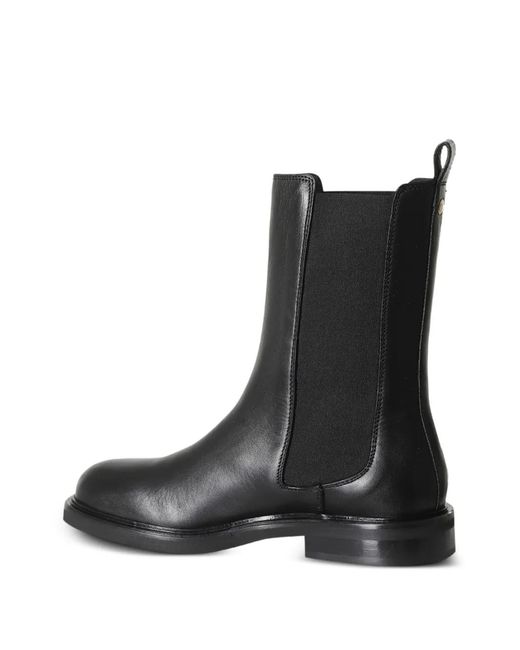 Poeve Black Elasticated-Panel Chelsea Ankle Boots