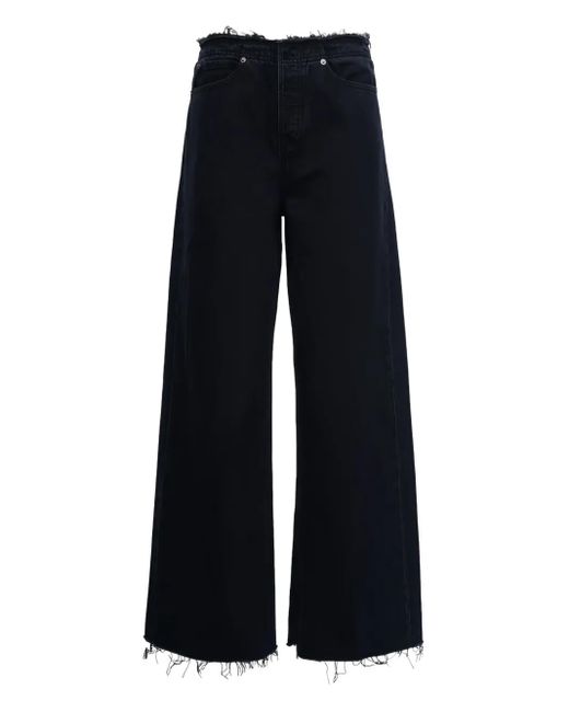 FRAME Blue Frayed Jeans