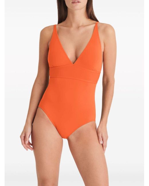 Eres Orange Larcin V-neck Swimsuit