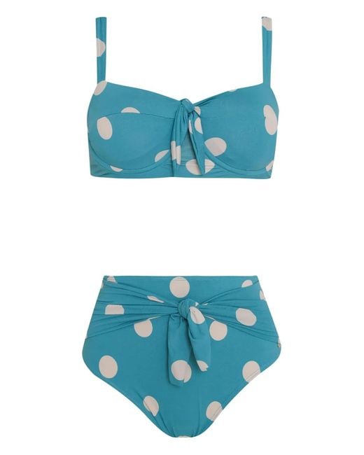 Brigitte Bardot Blue Knot-Detail Bikini