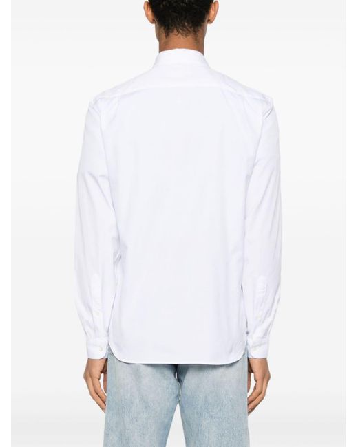 Chemise en coton à patch logo Lacoste pour homme en coloris White