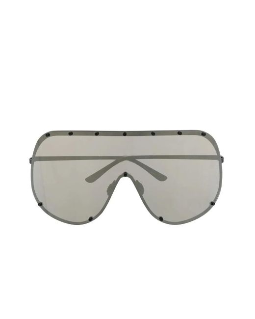 Rick Owens Gray Shield Sunglasses