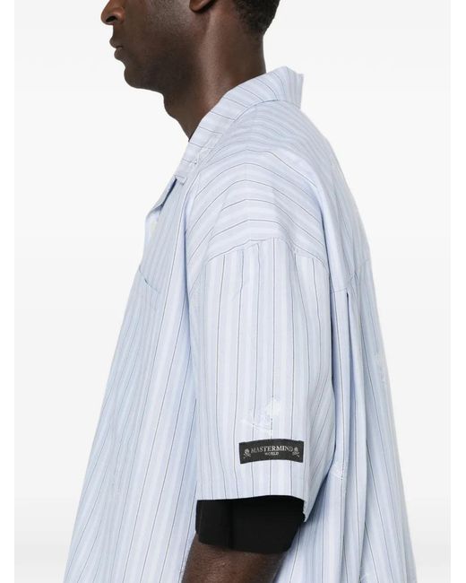 MASTERMIND WORLD Blue Striped Shirt for men