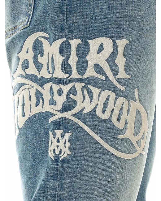 Amiri Blue Hollywood Mx1 Distressed Denim Jeans for men