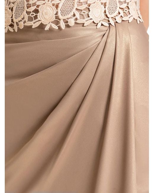 Gemy Maalouf Natural Draped Crepe Maxi Skirt