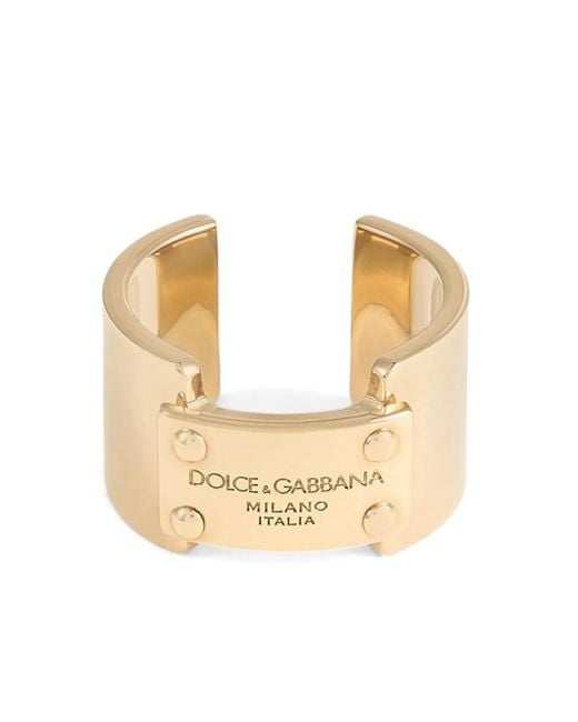 メンズ Dolce & Gabbana ロゴタグ リング Natural