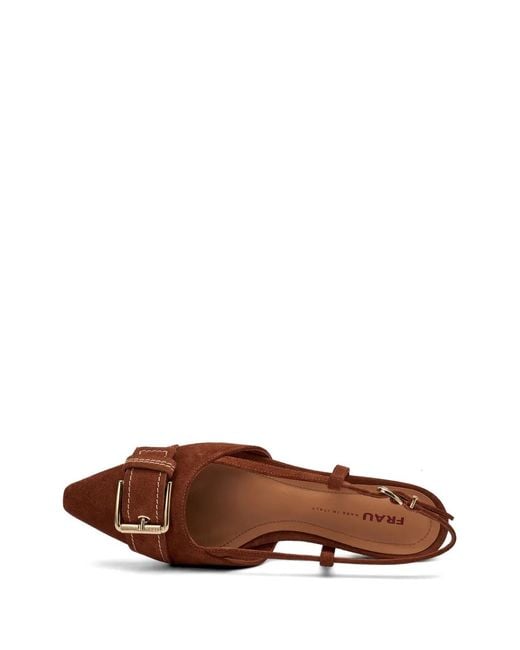 Frau Brown Buckle-Detail Suede Pumps