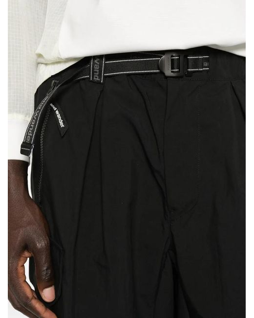 And Wander Black Zip Pocket Trousers for men
